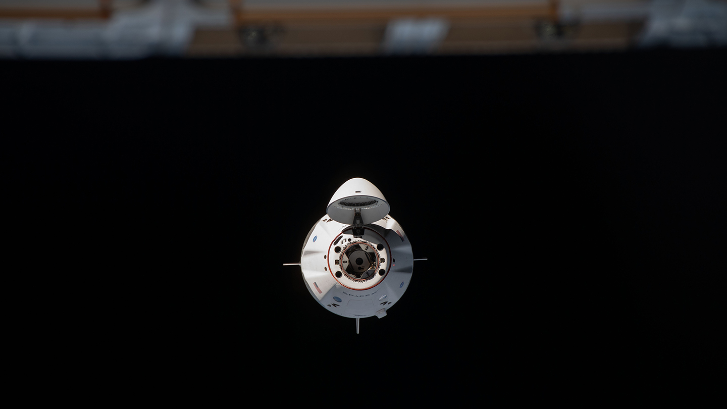 SpaceX Crew Dragon approaching the ISS