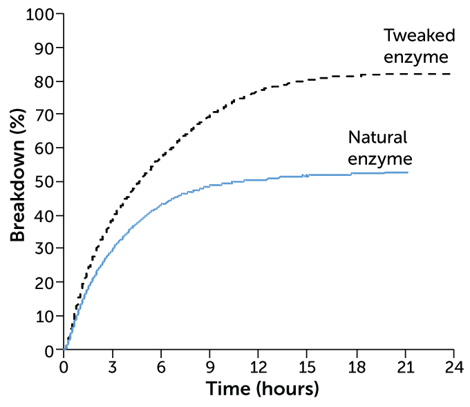 PET breakdown by an enzyme