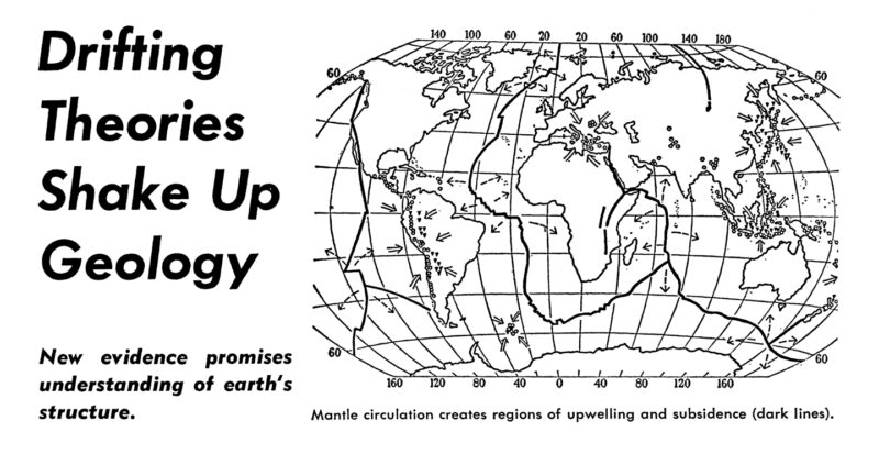 Scan of 1967 issue of Science News with headline "Drifting Theories Shake Up Geology"