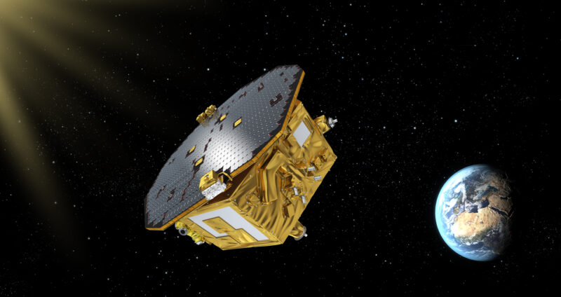 illustration of LISA Pathfinder in space