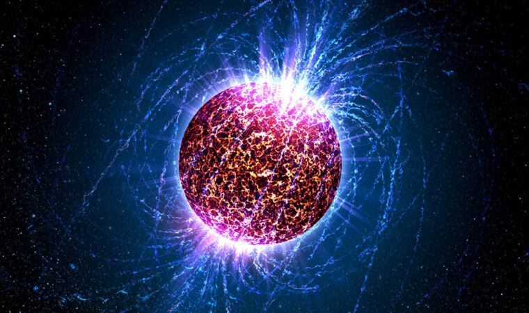 Illustration of a neutron star, a consequence of general relativity