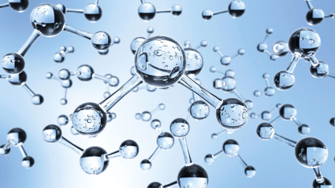 an illustration of the molecular structure of water