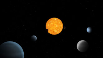 Illustration of TOI-178 system