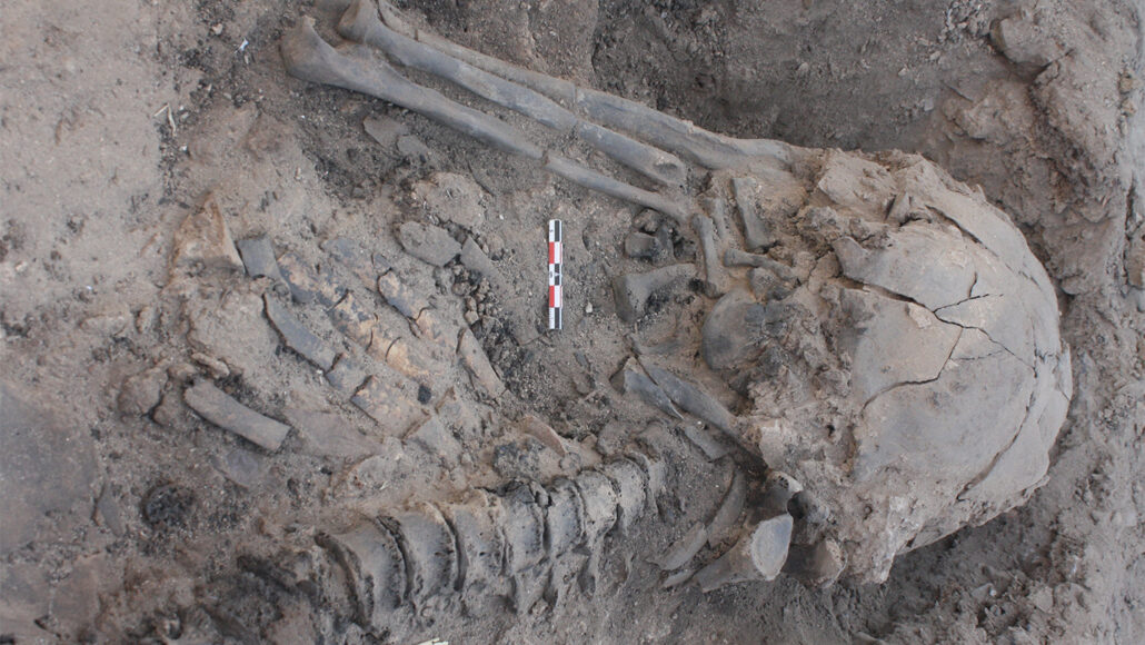 Burned remains of a woman