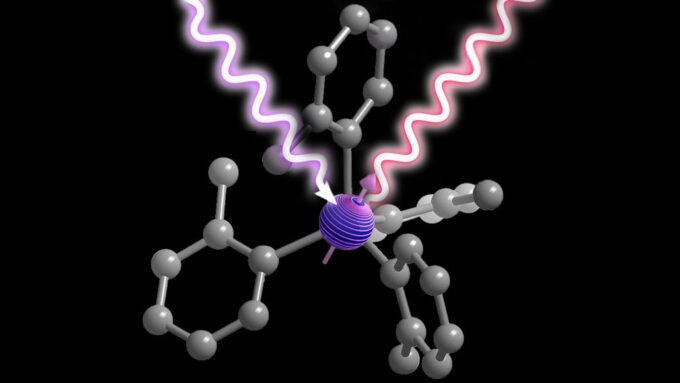 illustration of a molecule acting as a quantum bit