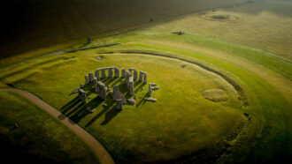 Stonehenge monument seen from above