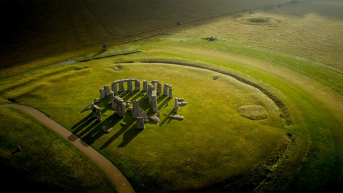 Stonehenge monument seen from above