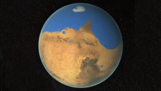illustration of mars if it had surface water