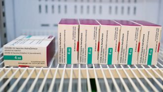 AstraZeneca's COVID-19 vaccine in boxes
