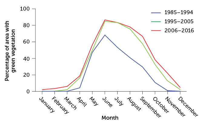 line graph of the effect of restoration at Maggie Creek in Nevada