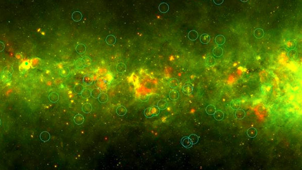 'yellowballs' in Milky Way, circled