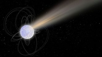 illustration of fast radio burst from magnetic star