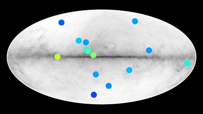 map of Milky Way showing possible antistars