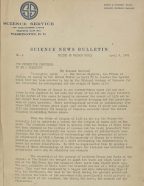 first page of the first issue of Science News Bulletin