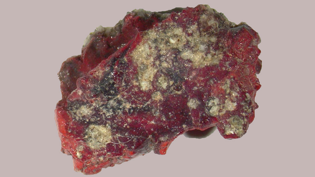 Red trinitite (shown) was formed from melted sand, copper wires and other debris in the aftermath of the Trinity nuclear test. In the aftermath of the