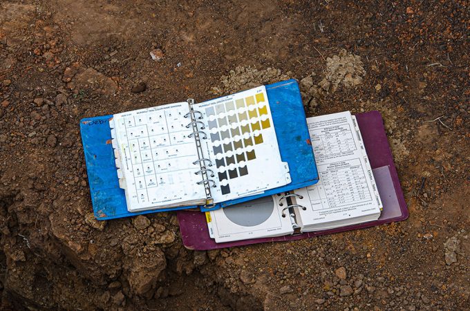 two binders lay in the dirt