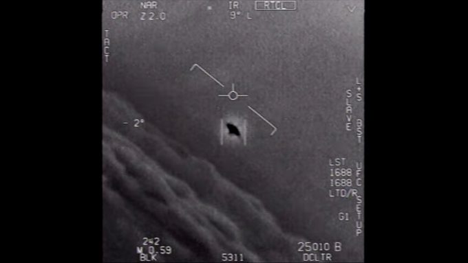 a screen capture from a declassified video of an unidentified object