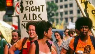 a photo of a protest in Washington, D.C.