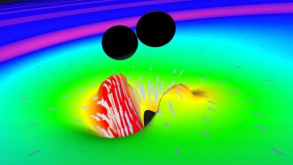 simulation of gravitational waves from two merging black holes