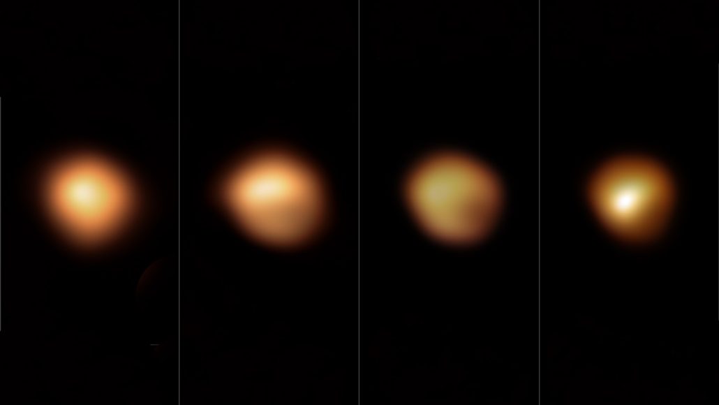 four images of Betelgeuse before and during its Great Dimming