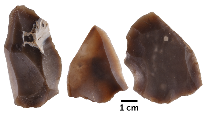 three stone tool artifacts