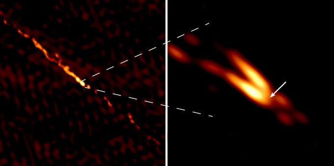 images of jets from the black hole in the galaxy Centaurus A