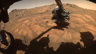 image of Perseverance rover's robotic arm