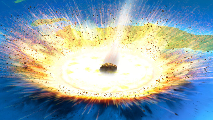 illustration of Chicxulub asteroid impact