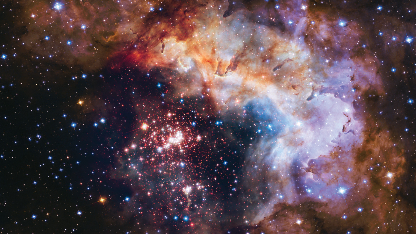 Clusters of stars like this one helped show that the Milky Way is enormous and just one of many galaxies. The glittering young stars in this Hubble Sp