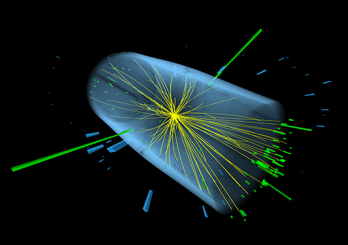 computer visualization of data from the CMS experiment