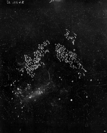 hand-drawn annotations on an image of the Large Magellanic Cloud