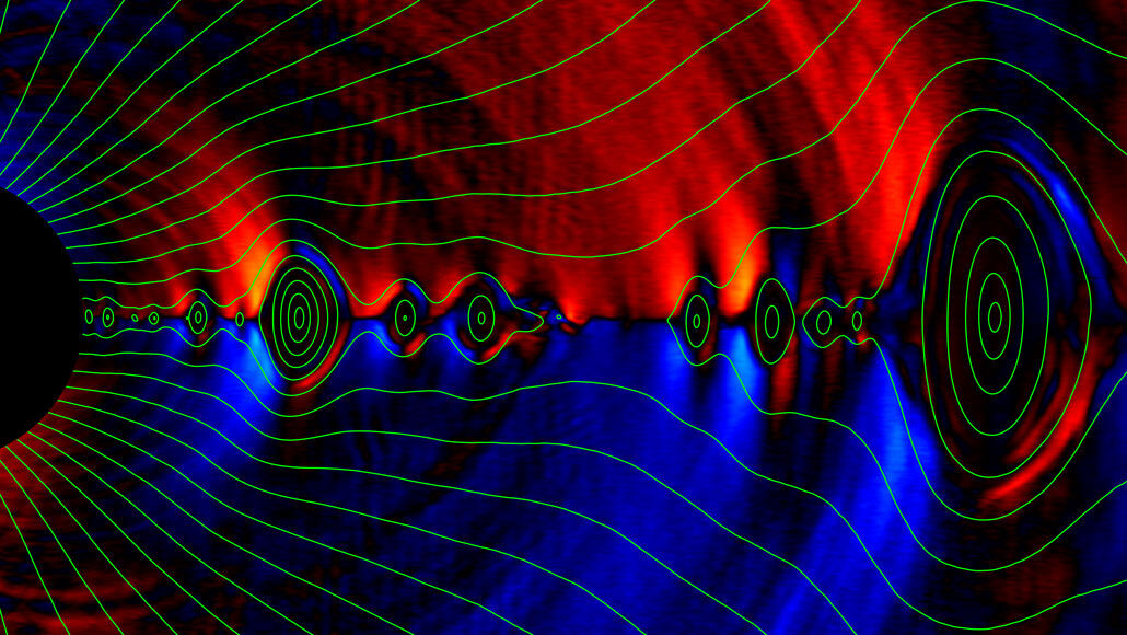 simulation of a black hole's magnetic field