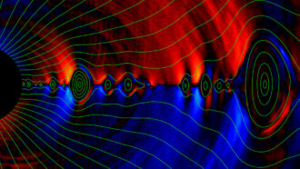 simulation of a black hole's magnetic field