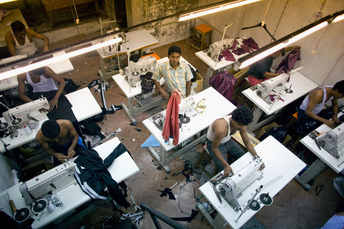 tailors working at desks in Mumbai