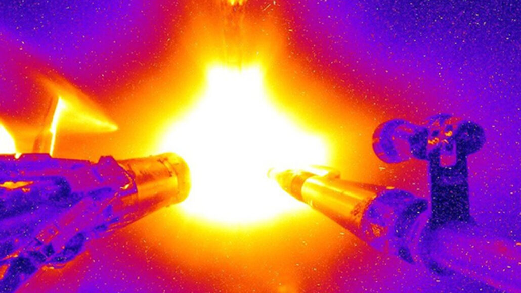 laser blast in a nuclear fusion experiment