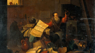 A 17th century painting of an alchemist