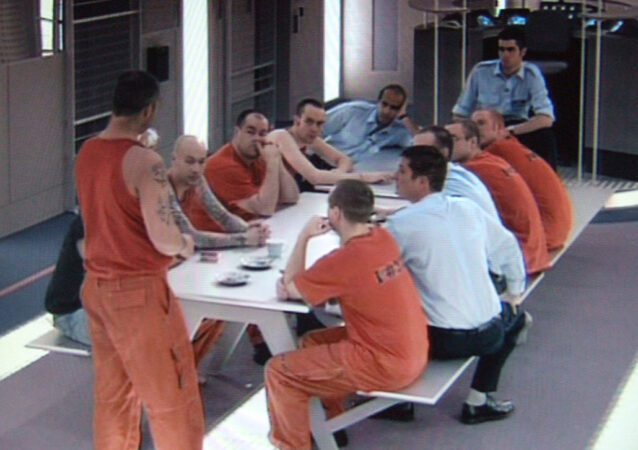 Prisoners at a table