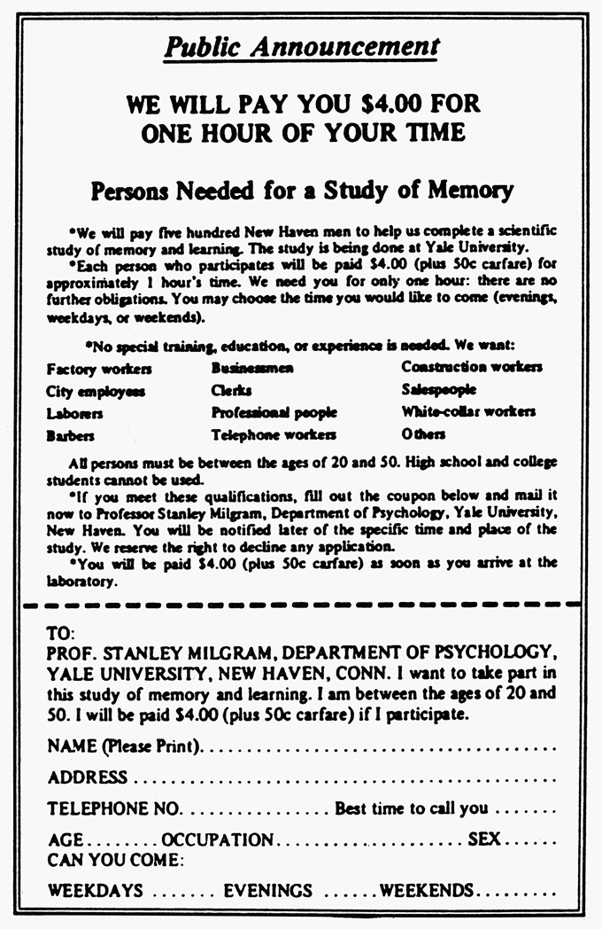 Milgram ad