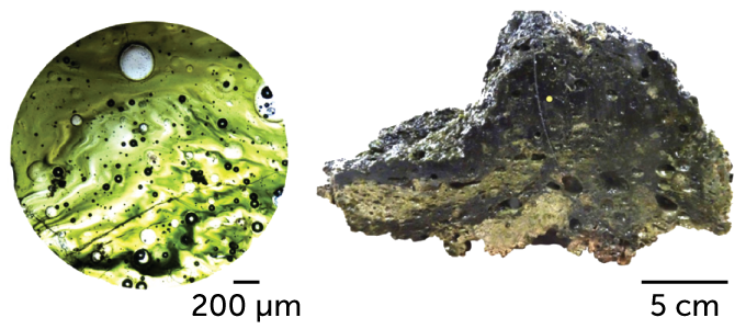 microscope image of folds in glass