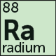 Radium icon showing abbreviation and atomic number