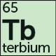 Terbium icon showing abbreviation and atomic number