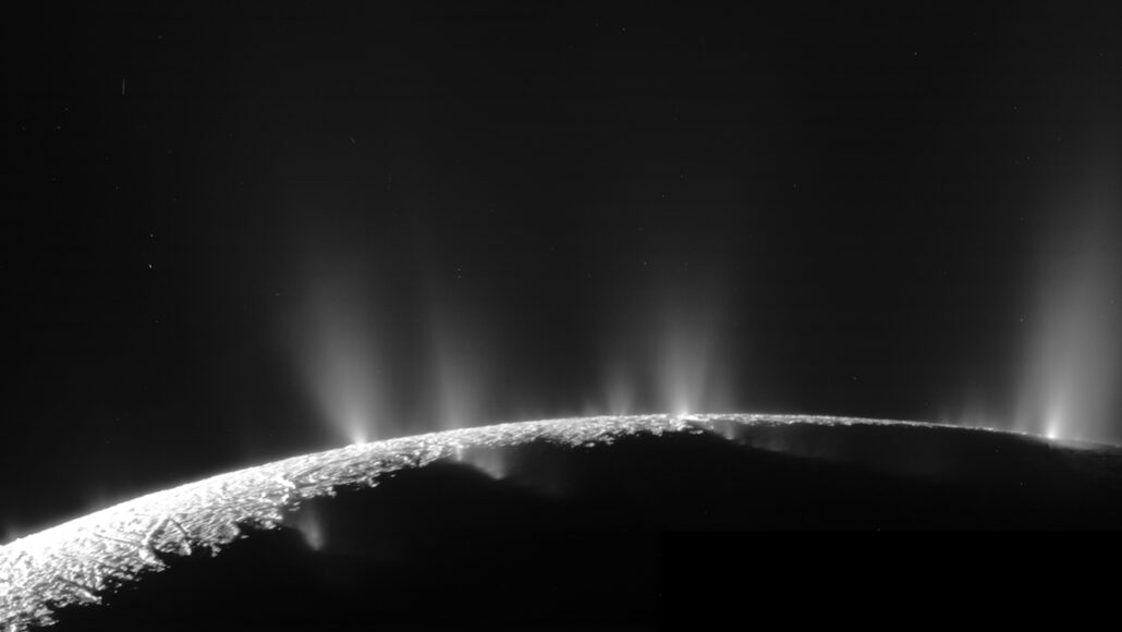 plumes of water vapor from Saturn's moon Enceladus