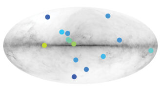 a map of the milky way with dots that might indicate anti-matter stars