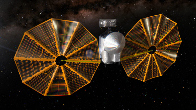 illustration of a spacecraft with two open shades on either side