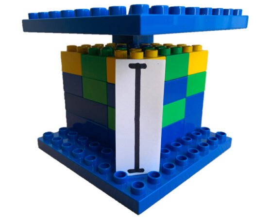 photo of a Lego block structure