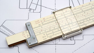 image of a slide rule