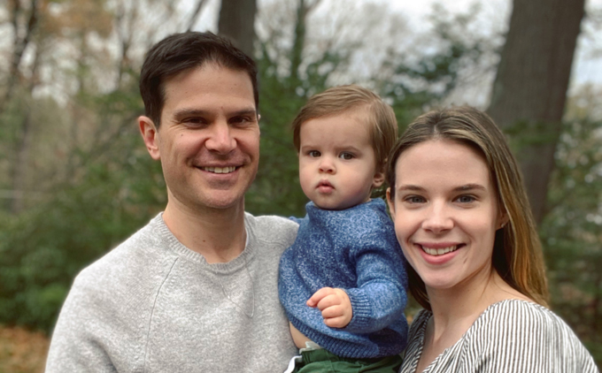 Caroline Fiore with her husband Mike and son Will