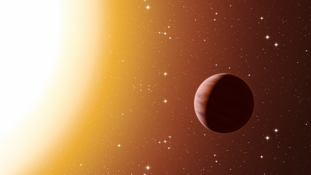 illustration of a hot Jupiter orbiting a star
