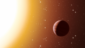 illustration of a hot Jupiter orbiting a star