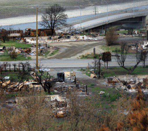 photo showing destruction after the Lytton wildfire